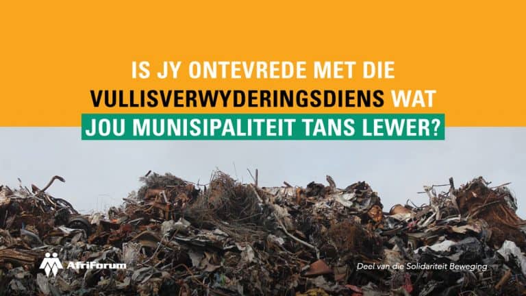 Ontevrede met die vullisverwyderingsdiens wat jou munisipaliteit tans lewer?