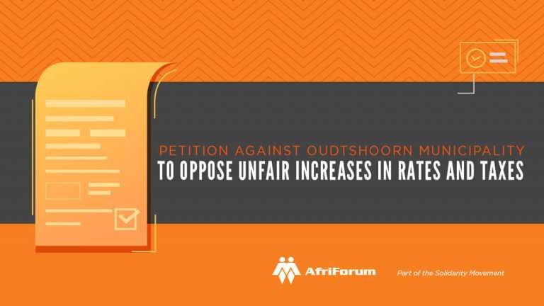 Petition against Oudtshoorn Municipality to oppose unfair increases in rates and taxes