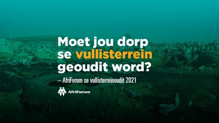 Moet jou dorp se vullisterrein geoudit word?