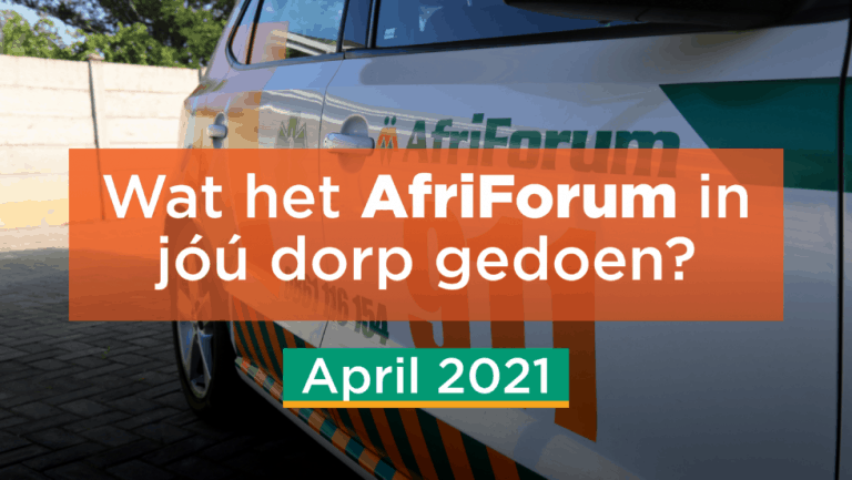 AFRIFORUM TAKSUKSESSE: APRIL 2021