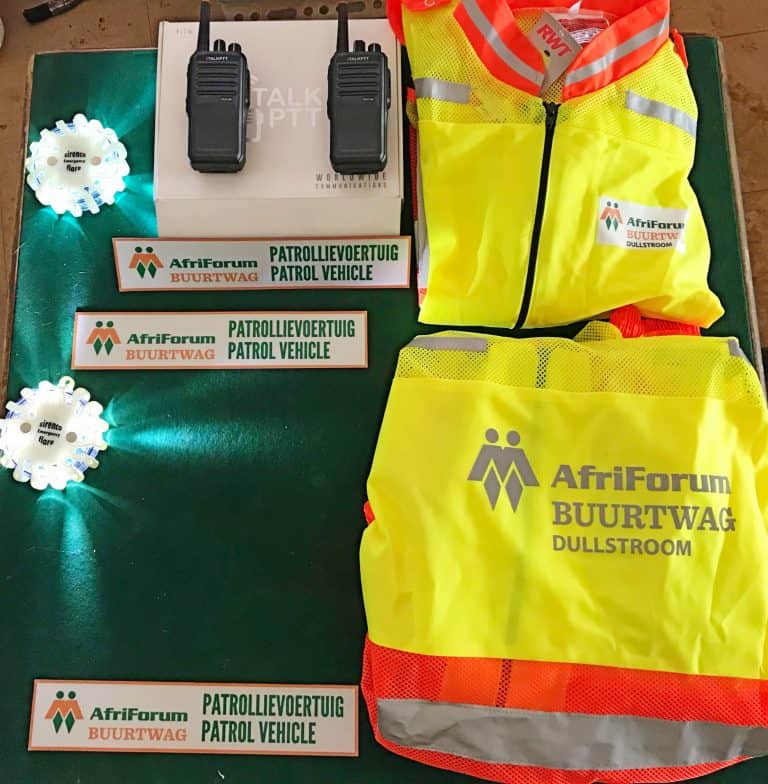 AFRIFORUM SE DULLSTROOM-BUURTWAG ONTVANG TOERUSTING