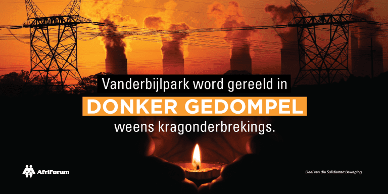 Vanderbijlpark word gereeld in donker gedompel weens kragonderbrekings.