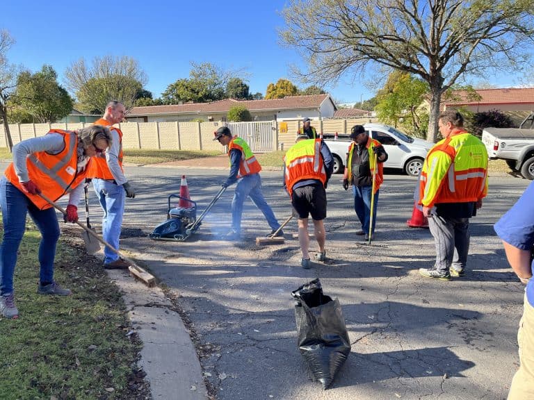 Benoni branch repairs huge amount of potholes in town