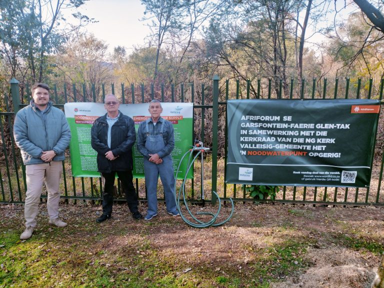 AfriForum-tak rig noodwaterpunt op in Faerie Glen