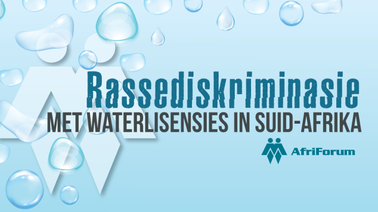 Rassediskriminasie met waterlisensies in Suid-Afrika