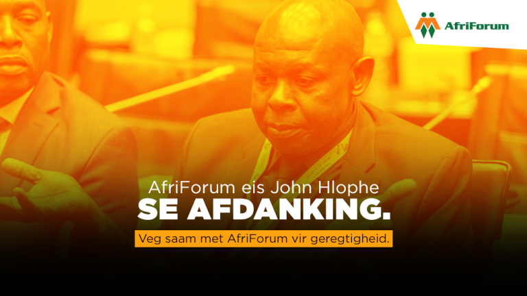 AfriForum eis John Hlophe se afdanking.