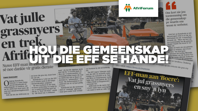 Hou die gemeenskap uit die EFF se hande!