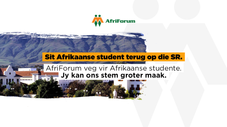 Sit Afrikaanse student terug op die SR.